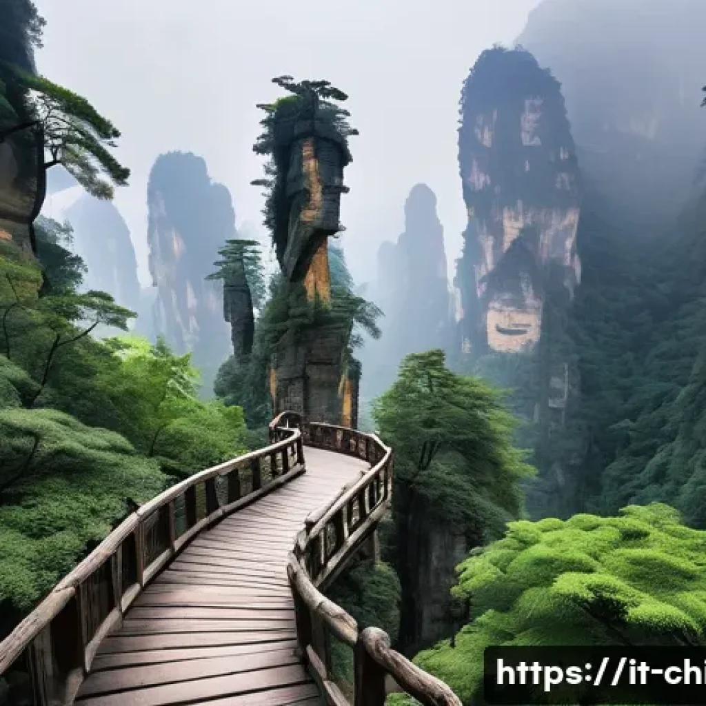 중국 장가계 자연 경관 - **Prompt 1: Mystical Floating Peaks of Zhangjiajie**
    "A breathtaking panoramic view of the Zhang...